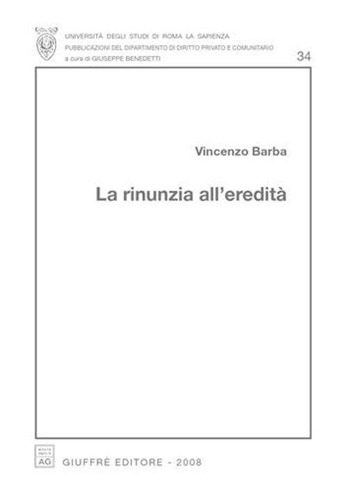 La rinunzia all'eredità