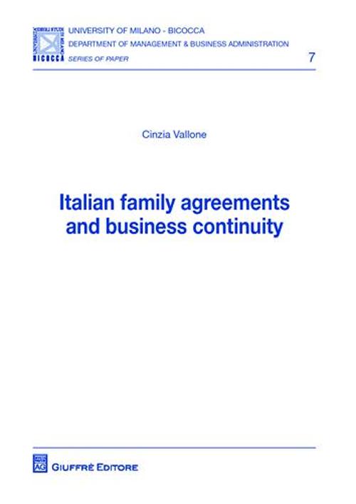 Italian family agreements and business continuity