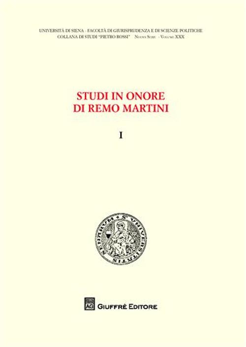 Studi in onore di Remo Martini. Vol. 1