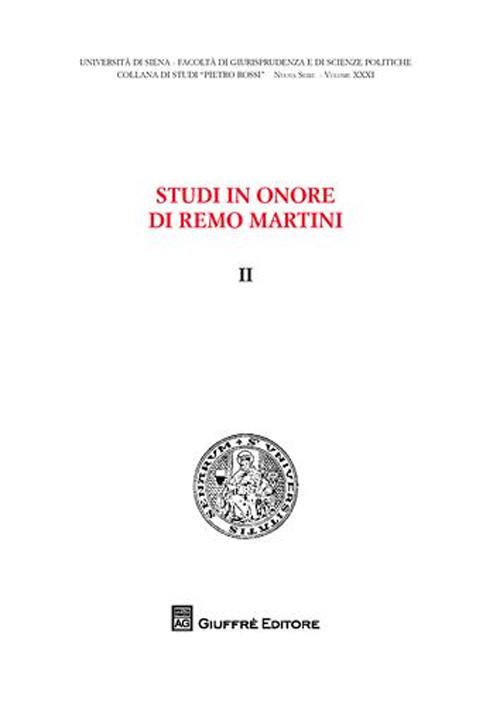 Studi in onore di Remo Martini. Vol. 2