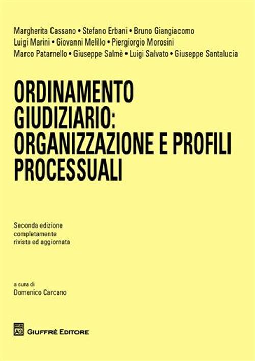 Ordinamento giudiziario. Organizzazione e profili processuali