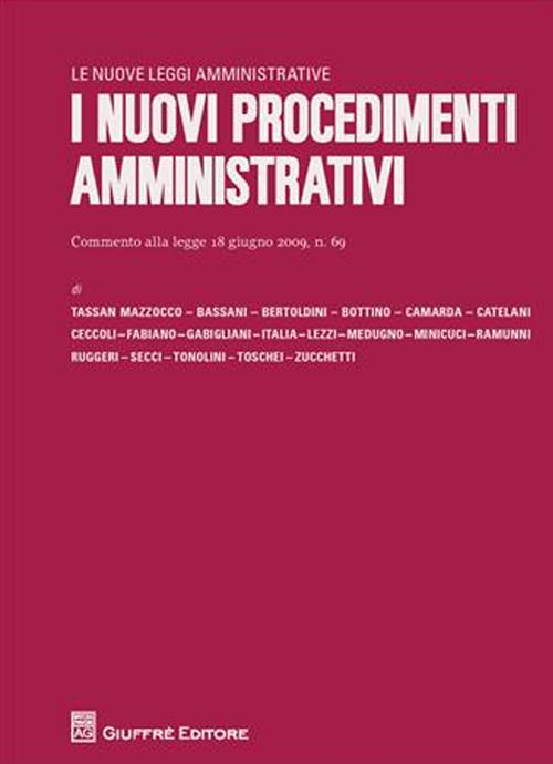 I nuovi procedimenti amministrativi