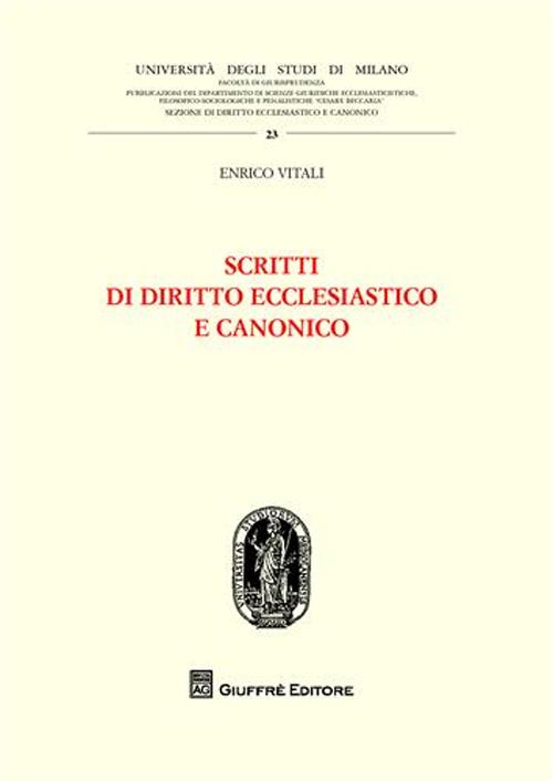 Scritti di diritto ecclesiastico e canonico