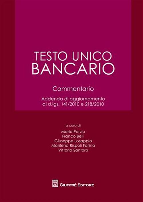 Testo unico bancario. Commentario