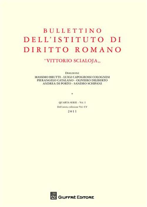 Bullettino dell'Istituto di diritto romano «Vittorio Scialoja». Vol. 1