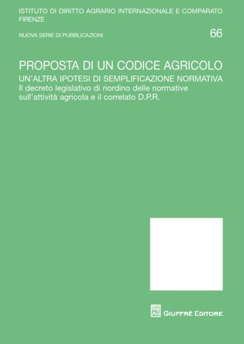 Proposta di un codice agricolo