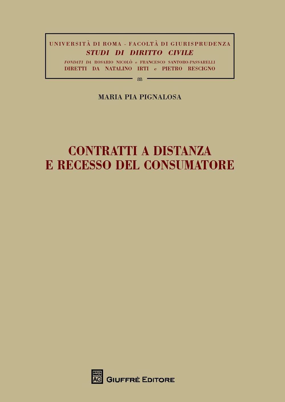 Contratti a distanza e recesso del consumatore