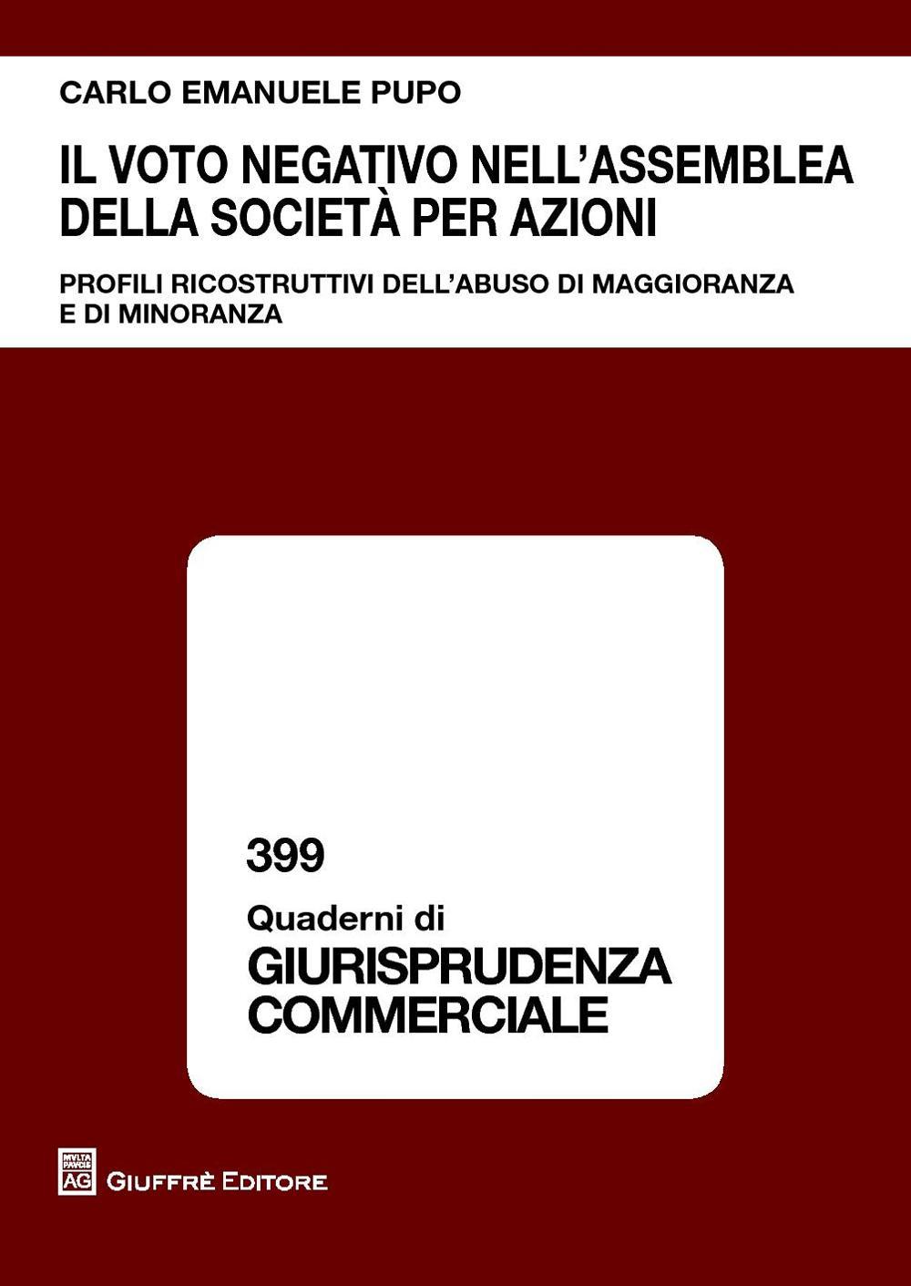 Il voto negativo nell'assemblea della società per azioni. Profili ricostruttivi dell'abuso di maggioranza e di minoranza