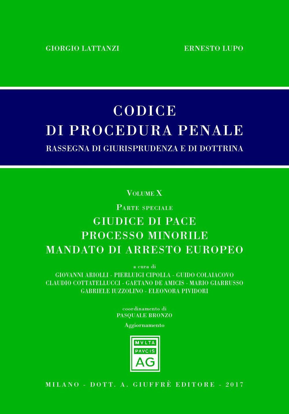 Codice di procedura penale. Rassegna di giurisprudenza e di dottrina (2017). Vol. 10: Parte speciale. Giudice di pace, processo minorile, mandato di arresto europeo