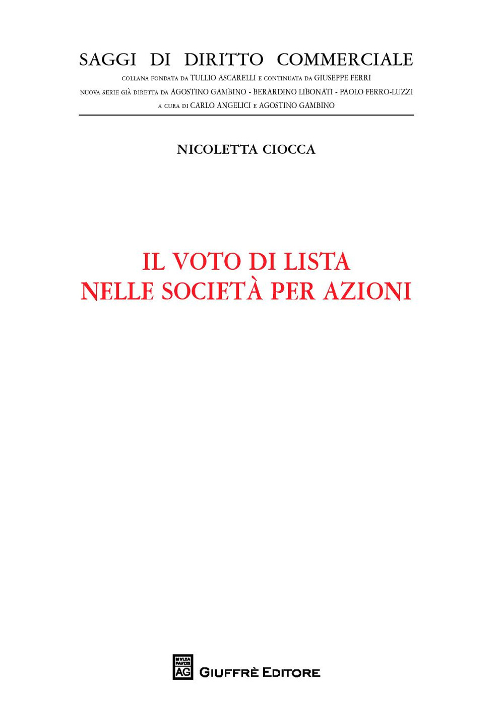 Il voto di lista nelle società per azioni