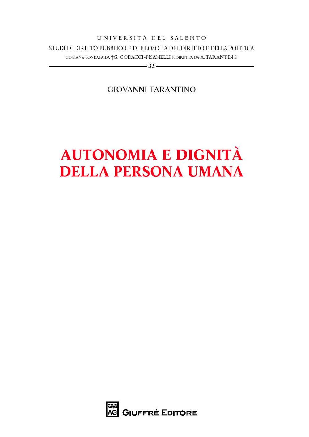 Autonomia e dignità della persona umana