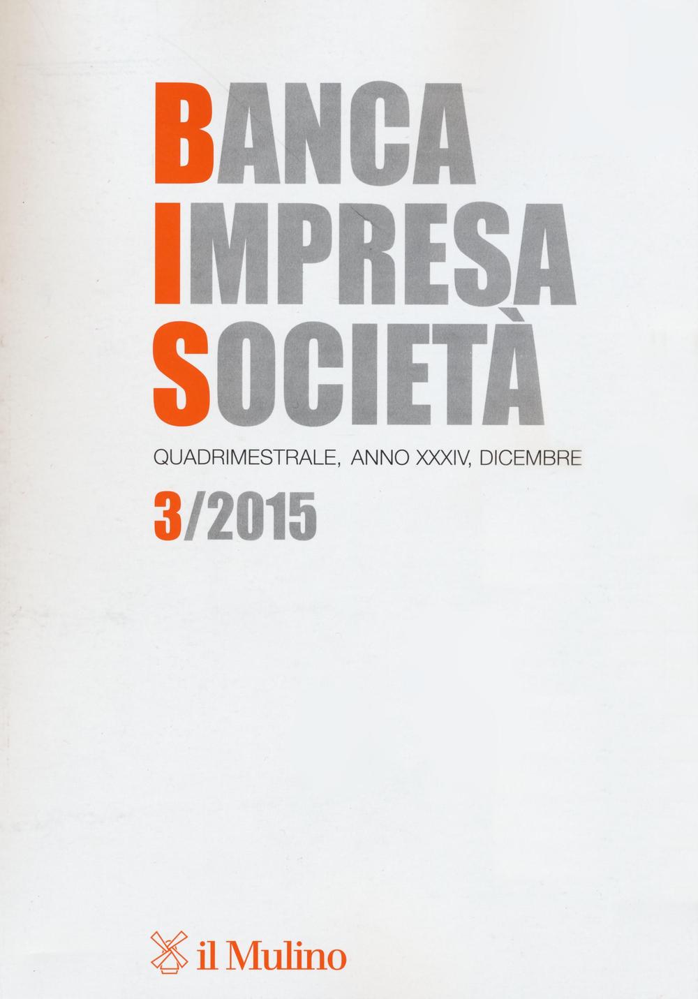 Banca impresa società (2015). Vol. 3