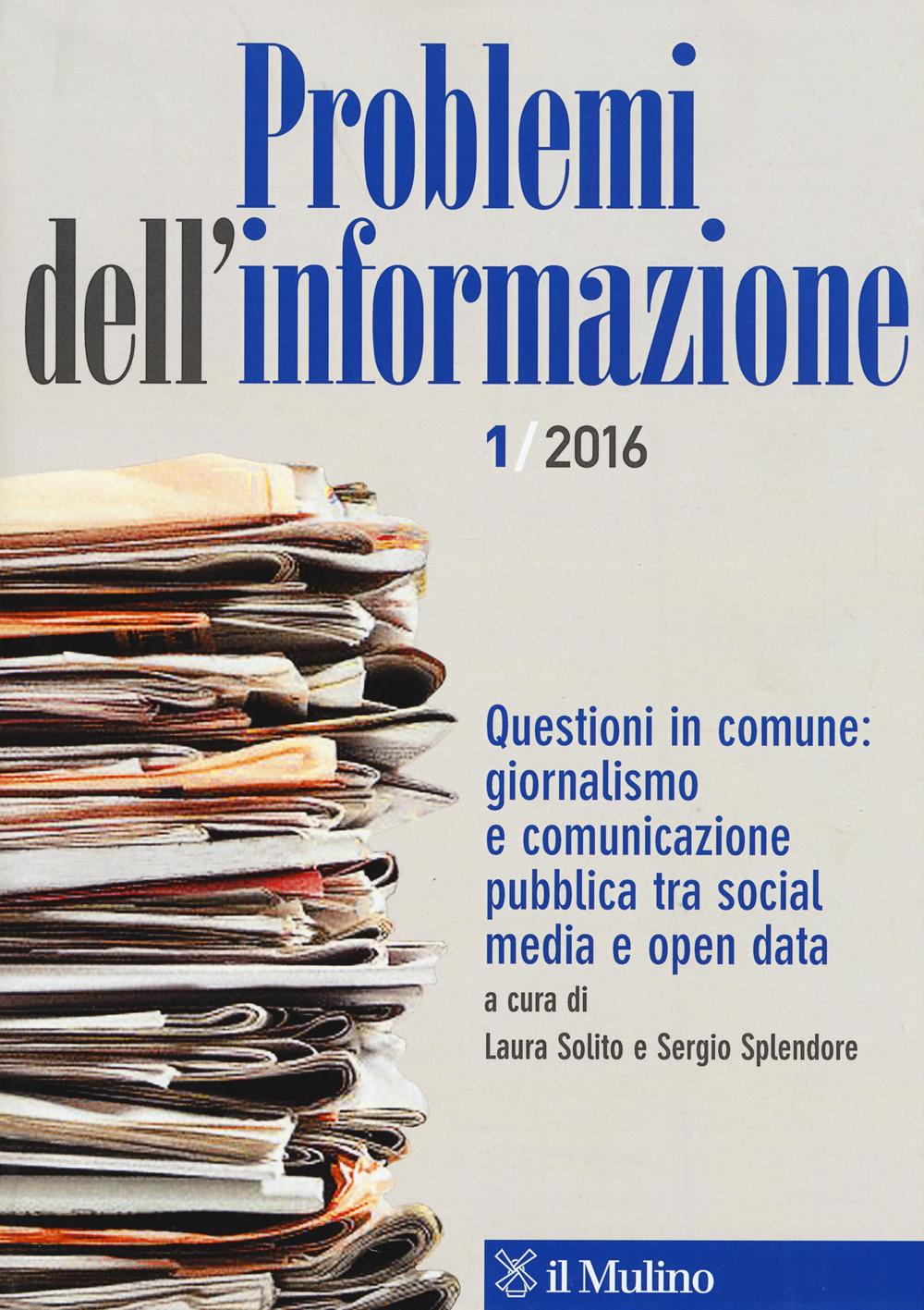 Problemi dell'informazione (2016). Vol. 1