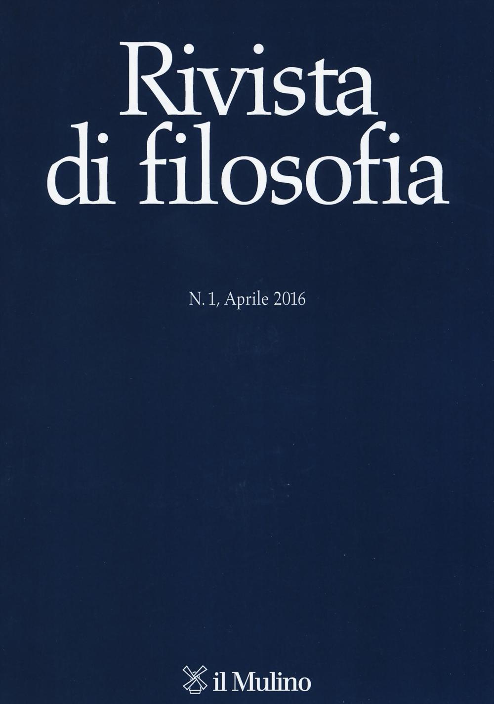 Rivista di filosofia (2016). Vol. 1