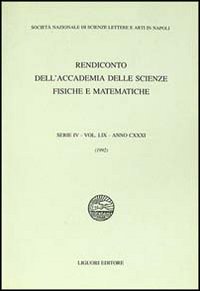 Rendiconto dell'Accademia delle scienze fisiche e matematiche. Serie IV. Vol. 59: Anno 1991