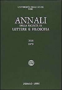 Annali della facoltà lettere e filosofia Università di Bari. Vol. 12