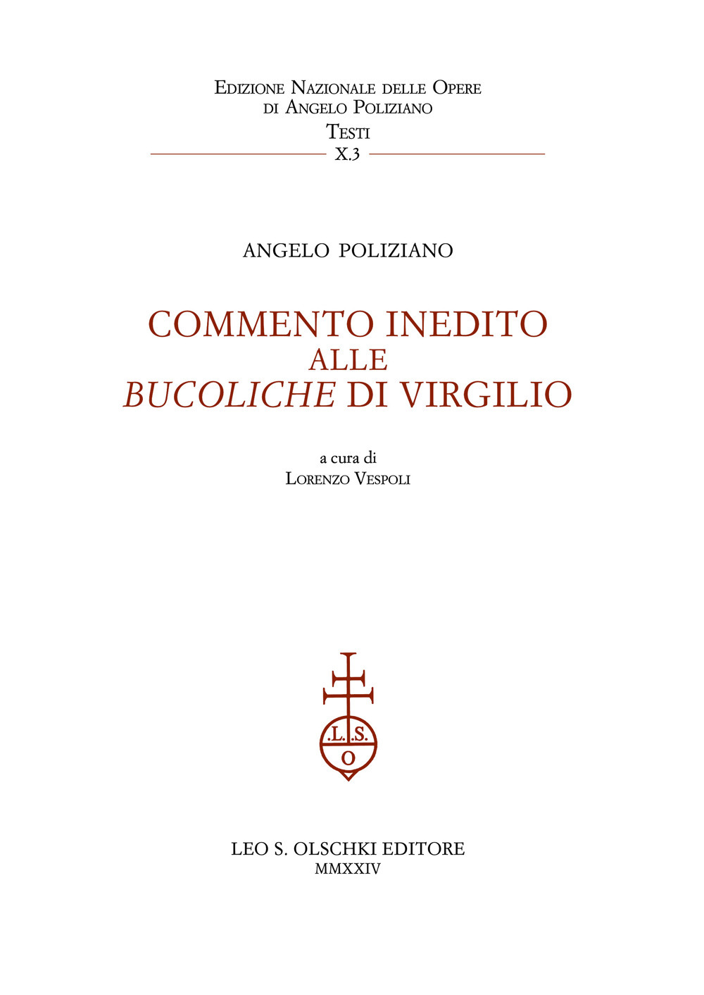 Commento inedito alle «Bucoliche» di Virgilio