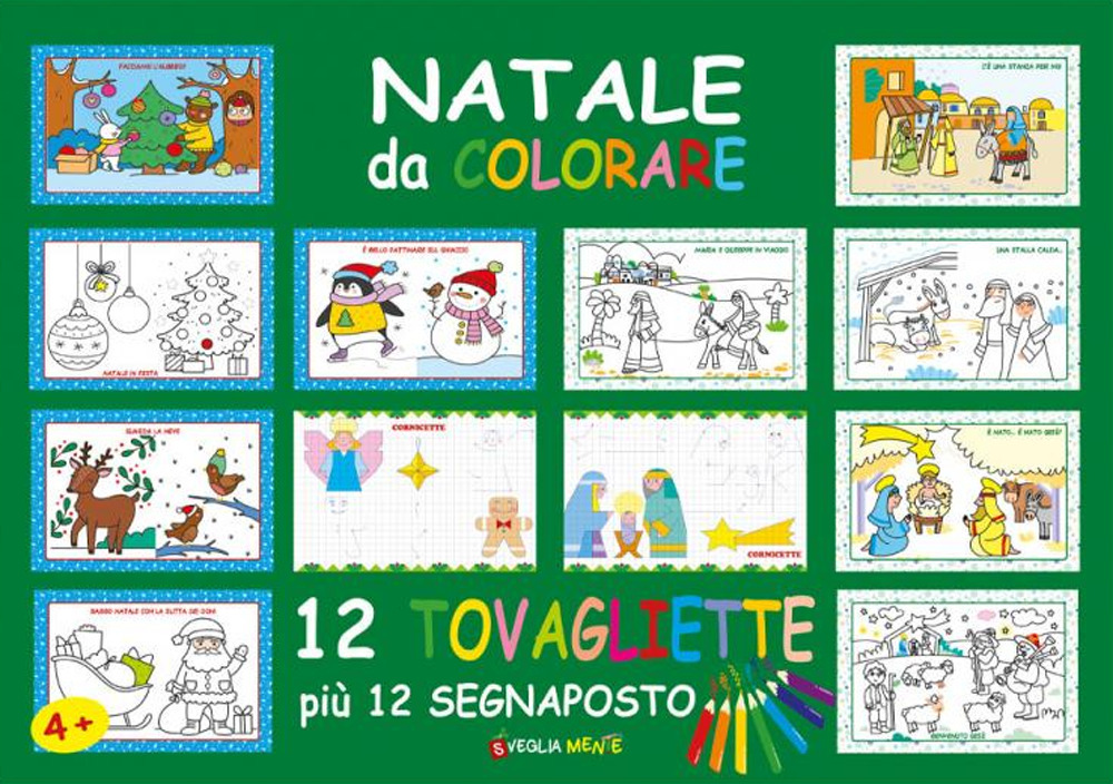 Natale da colorare. Tovagliette. Con 12 segnaposto