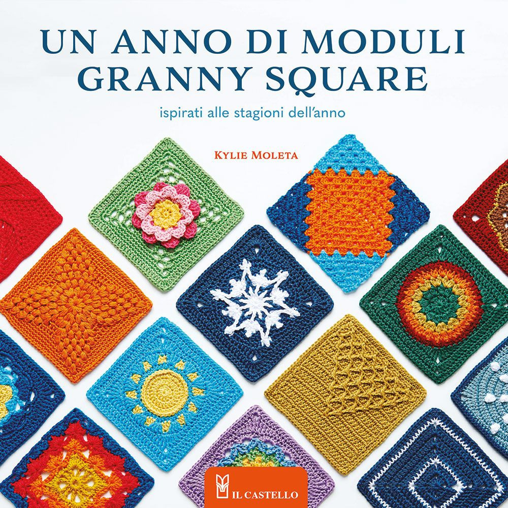 Un anno di moduli granny square. 52 moduli, uno per ogni settimana dell'anno