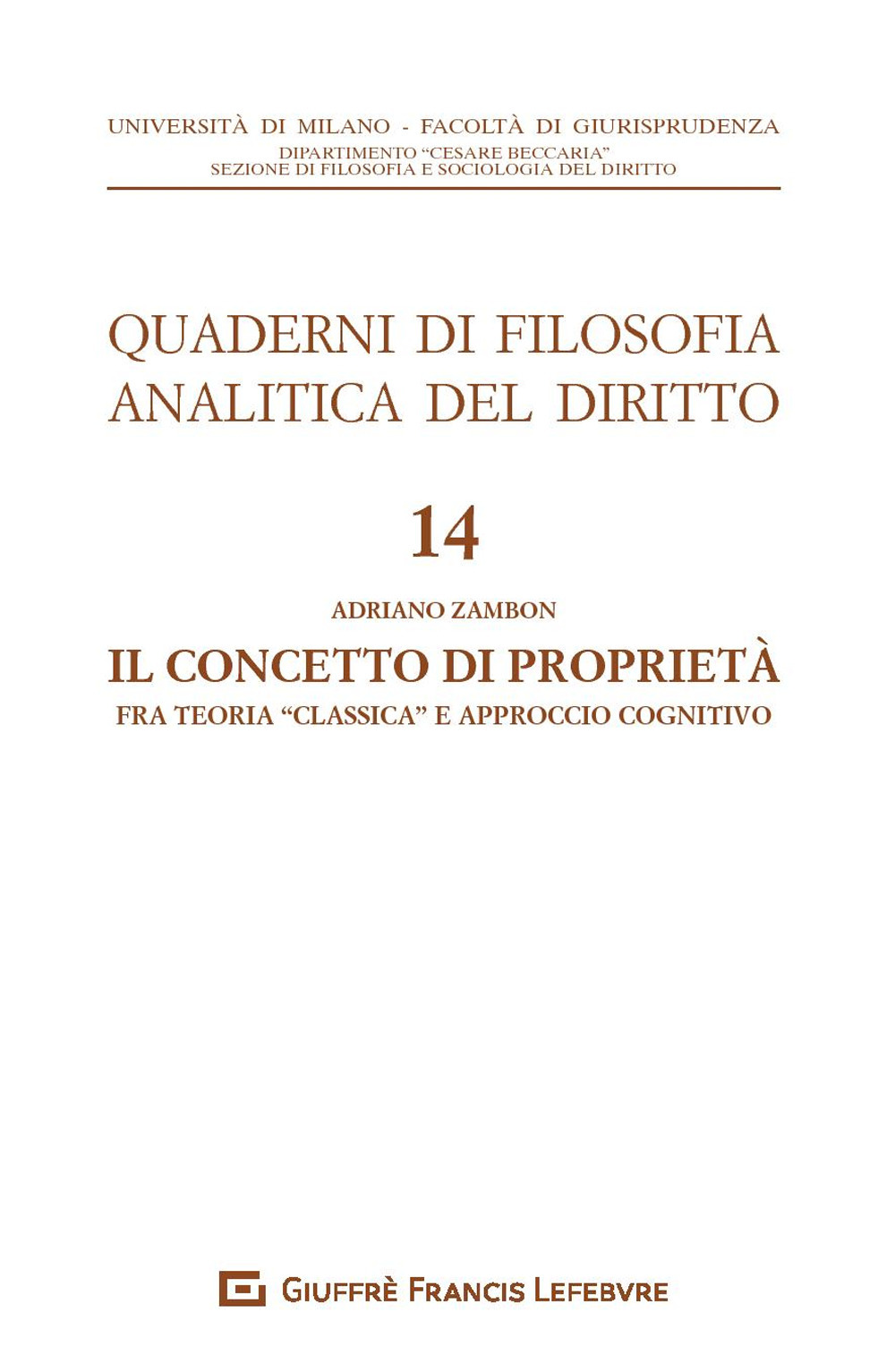 Il concetto di proprietà. Fra teoria «classica» e approccio cognitivo