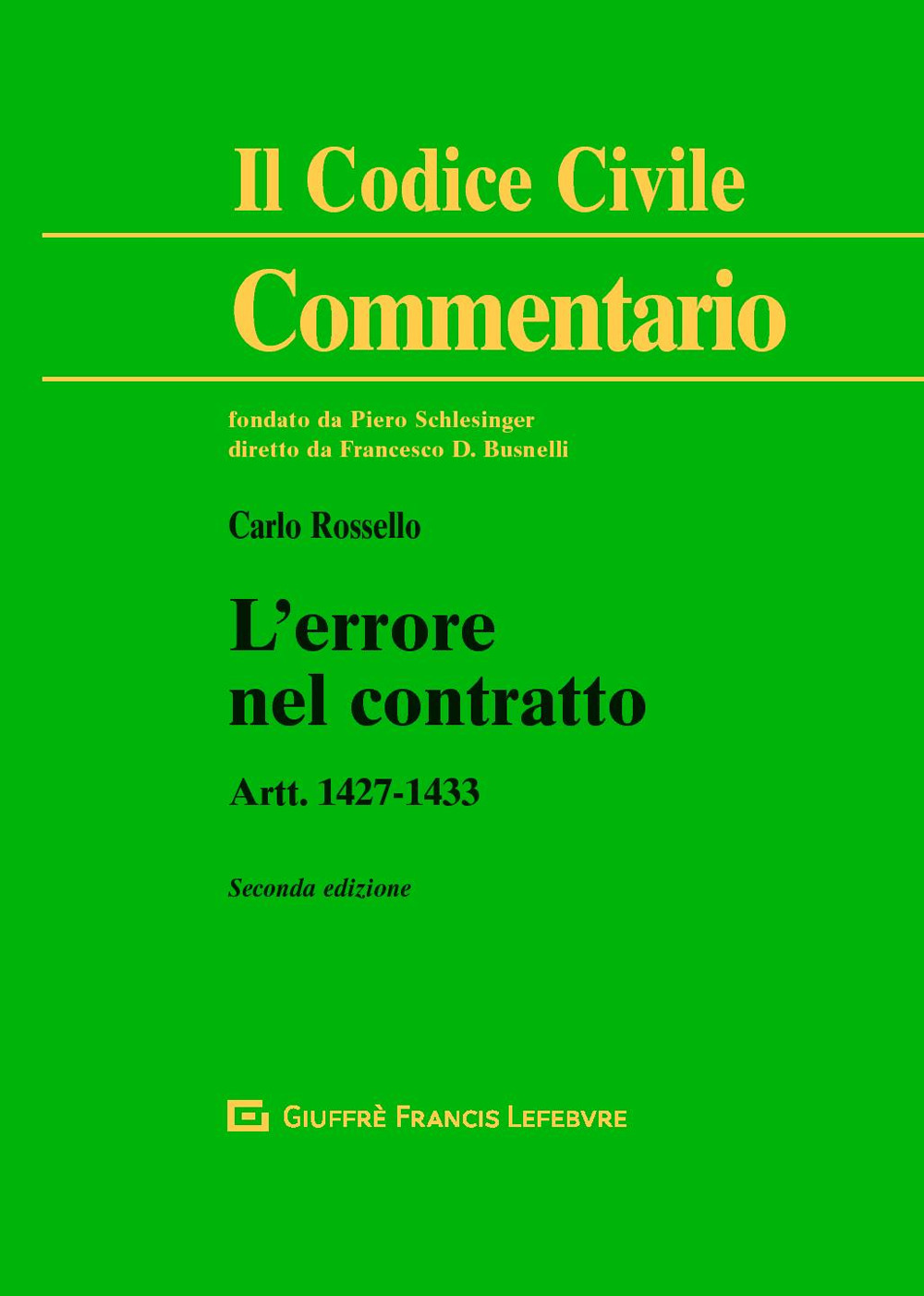 L'errore nel contratto. Artt. 1427-1433