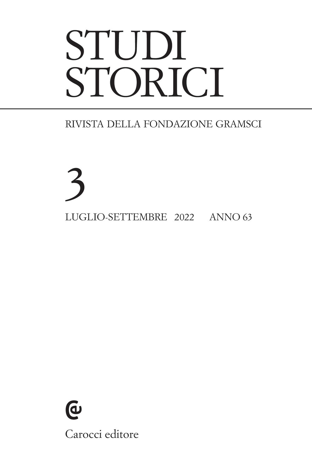 Studi storici (2022). Vol. 3