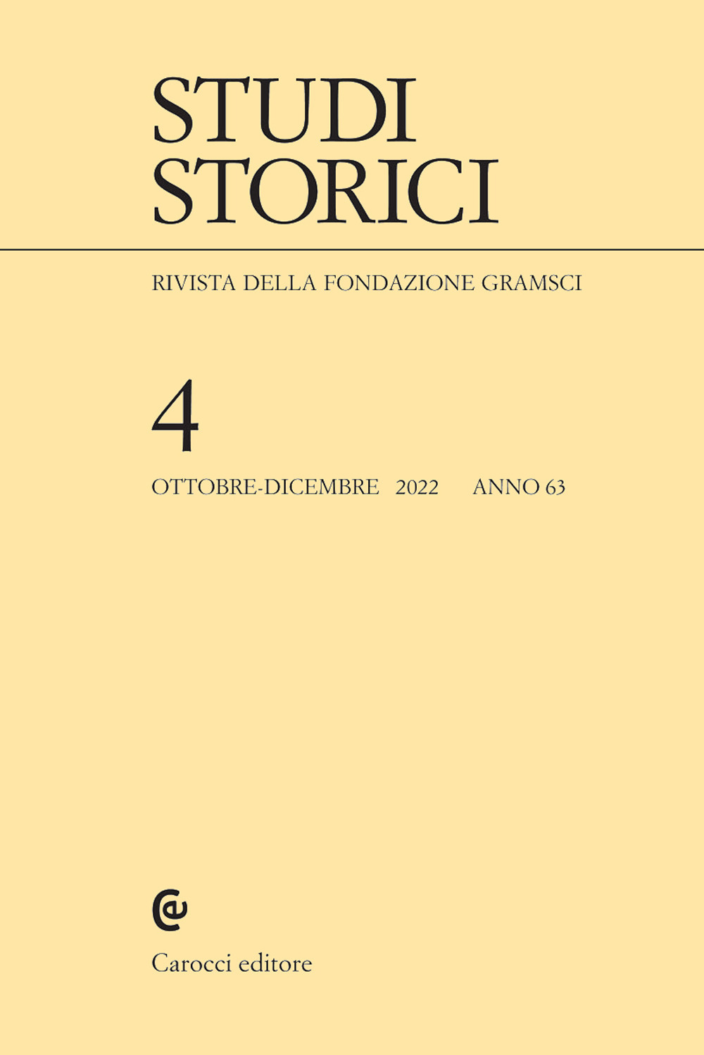 Studi storici (2022). Vol. 4