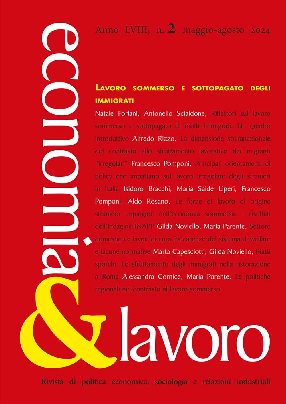 Economia & lavoro (2024). Vol. 2