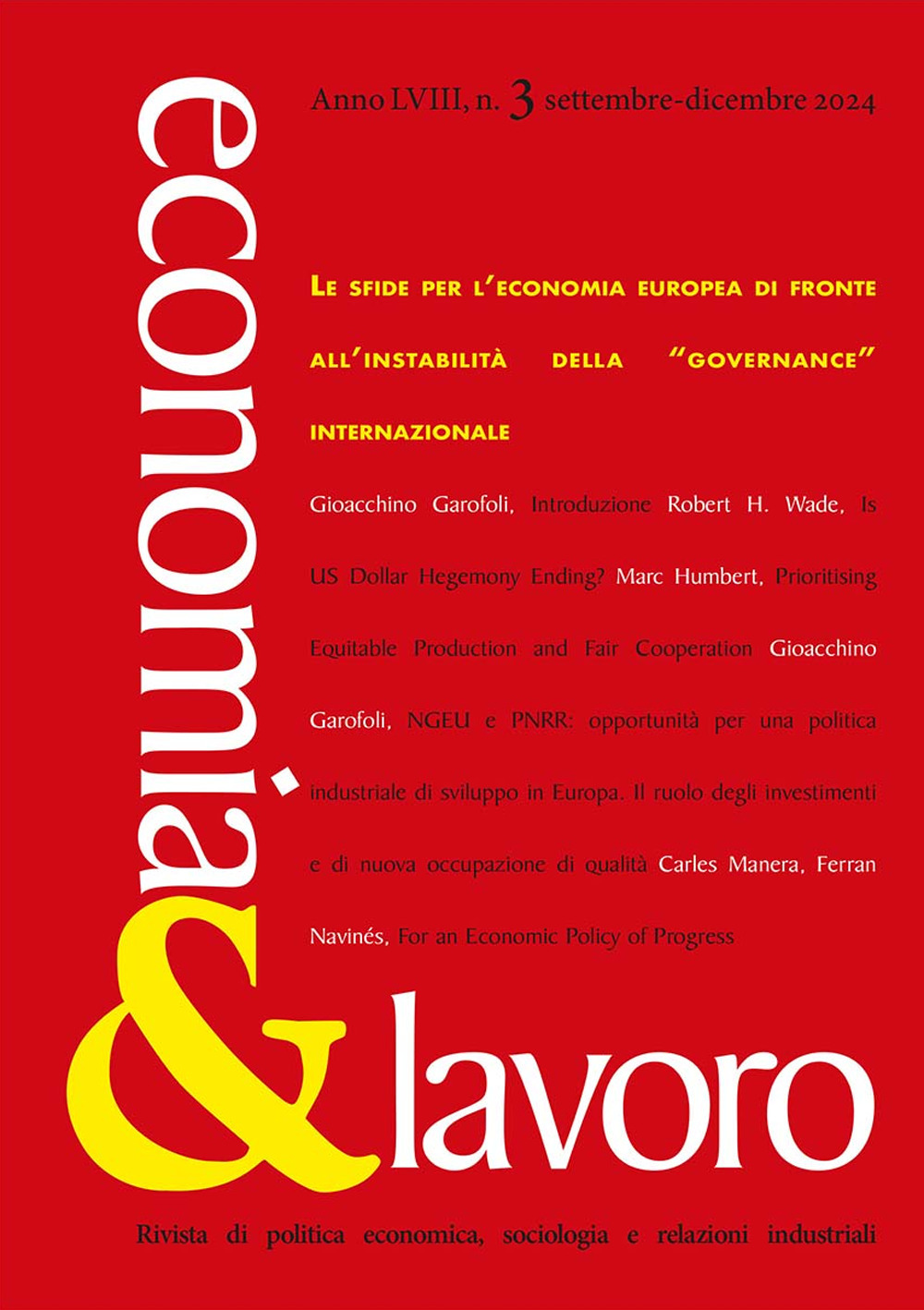 Economia & lavoro (2024). Vol. 3