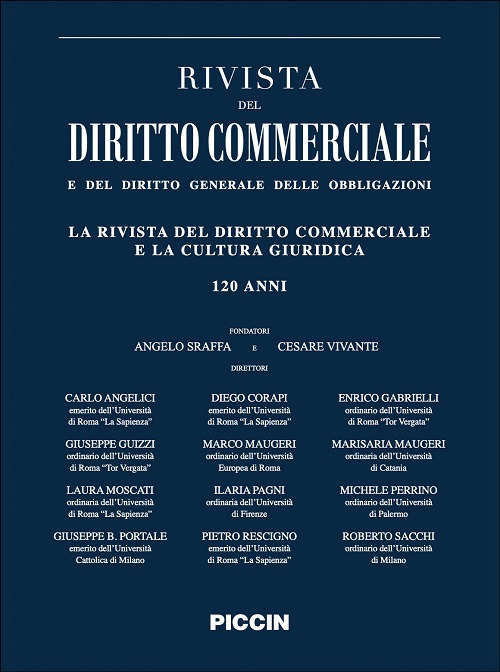 La rivista del diritto commerciale e la cultura giuridica. 120 anni