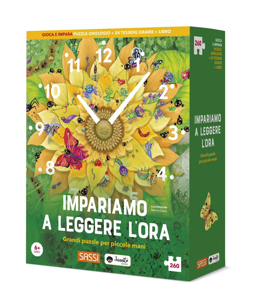 Impariamo a leggere l'ora. Gioca e impara. Con 24 tessere orarie. Con puzzle