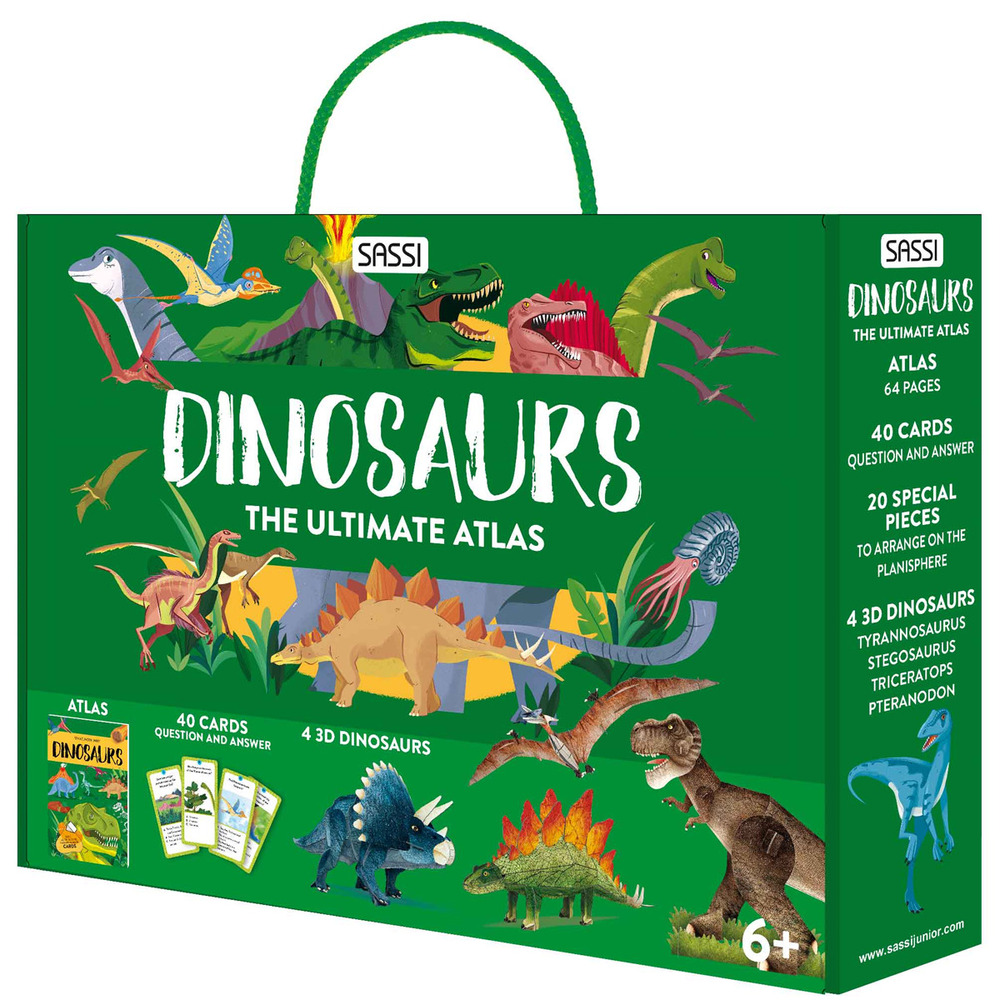 The ultimate atlas. Dinosaurs. Nuova ediz. Con 40 carte domanda-risposta. Con 4 modellini di dinosauri