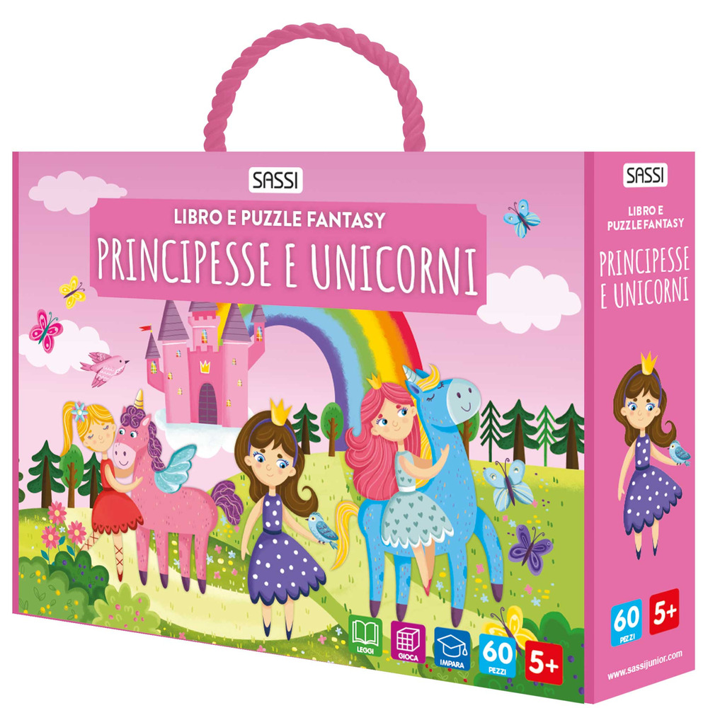 Principesse e unicorni. Libro e puzzle fantasy. Con puzzle