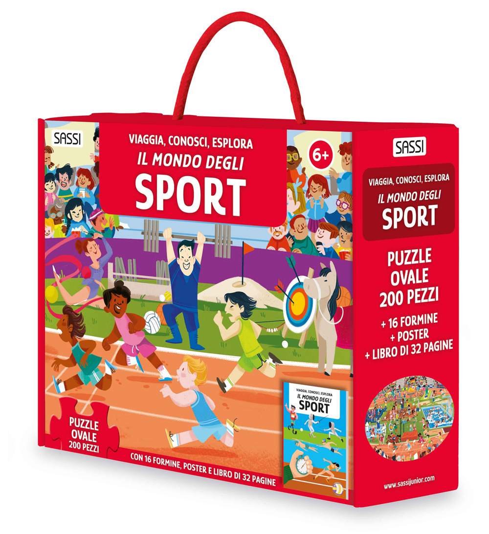 Il mondo degli sport. Viaggia, conosci, esplora. Ediz. a colori. Con 16 formine. Con puzzle ovale. Con Poster