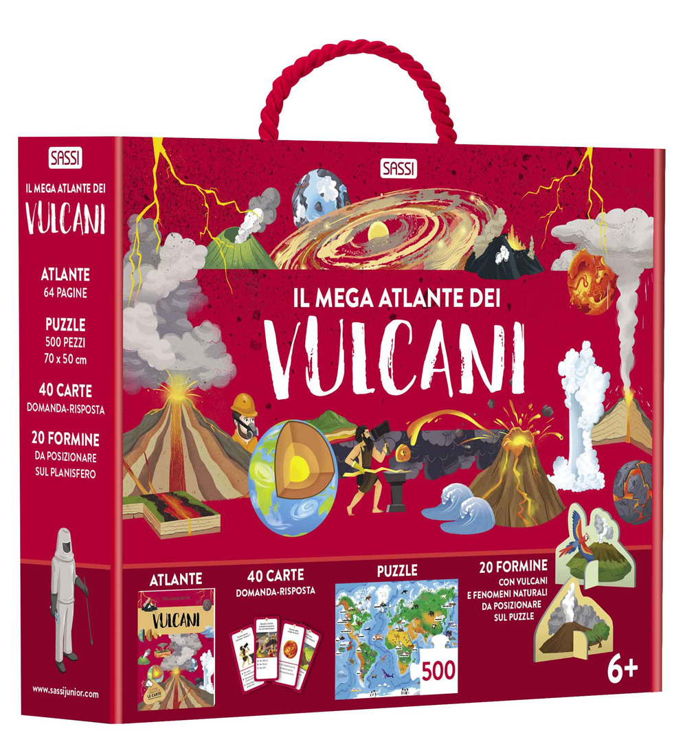 Il mega atlante dei vulcani. Ediz. a colori. Con 40 carte domanda-risposta. Con 20 formine. Con puzzle