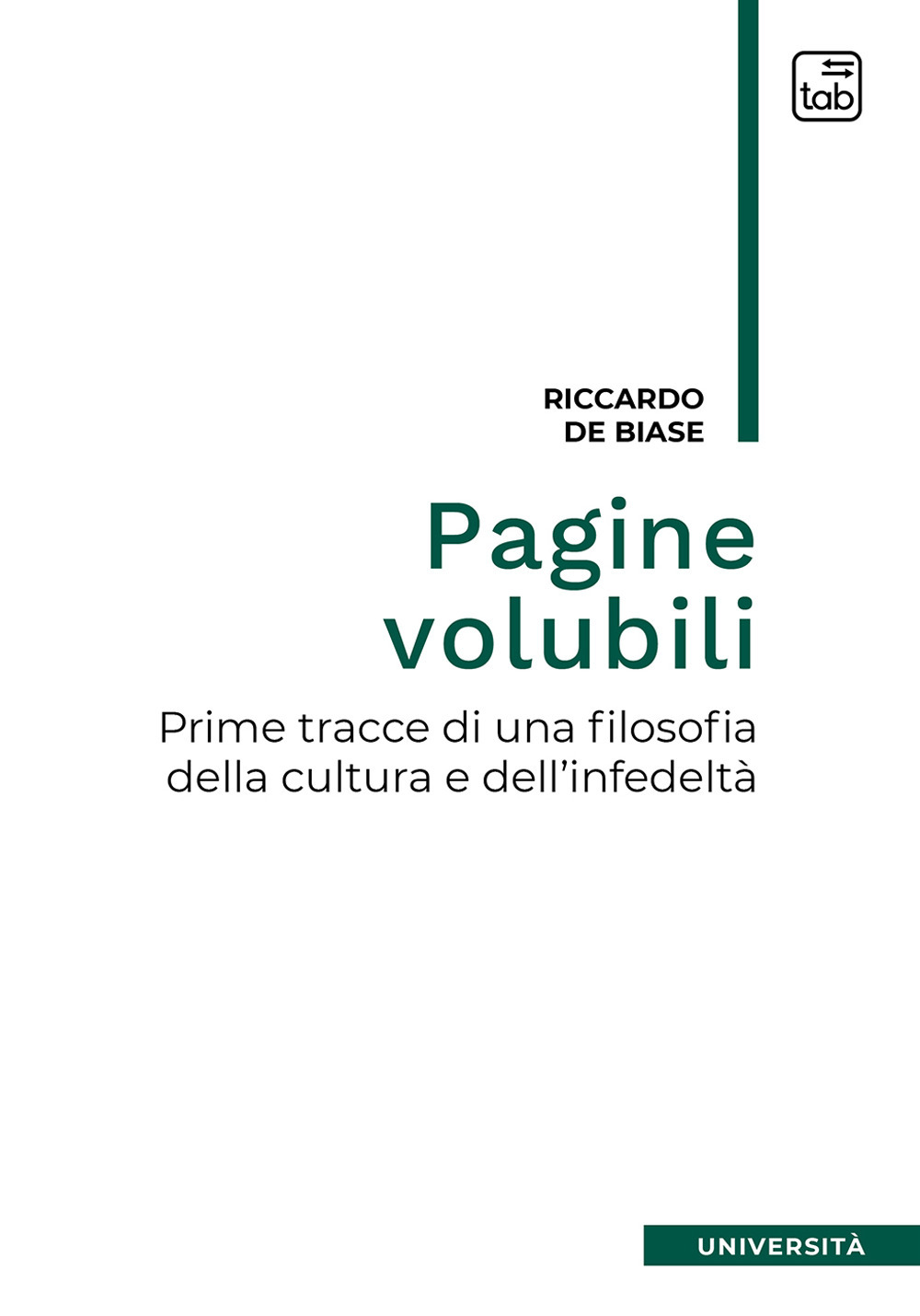 Pagine volubili. Prime tracce per una filosofia della cultura e dell'infedeltà