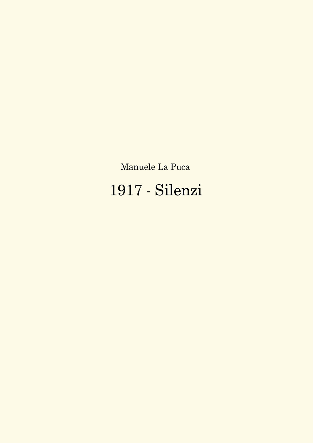 1917. Silenzi