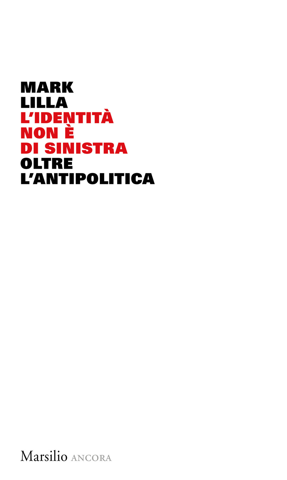 L'identità non è di sinistra. Oltre l'antipolitica