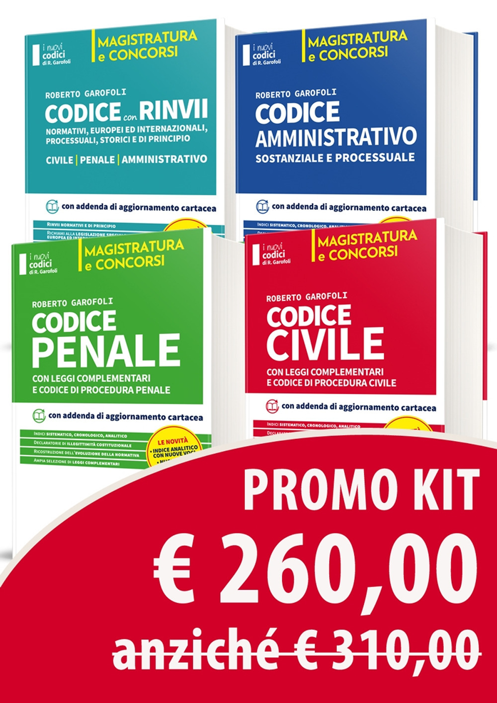 Kit 4 Codici. Codice civile-Codice penale-Codice amministrativo-Codice dei rinvii