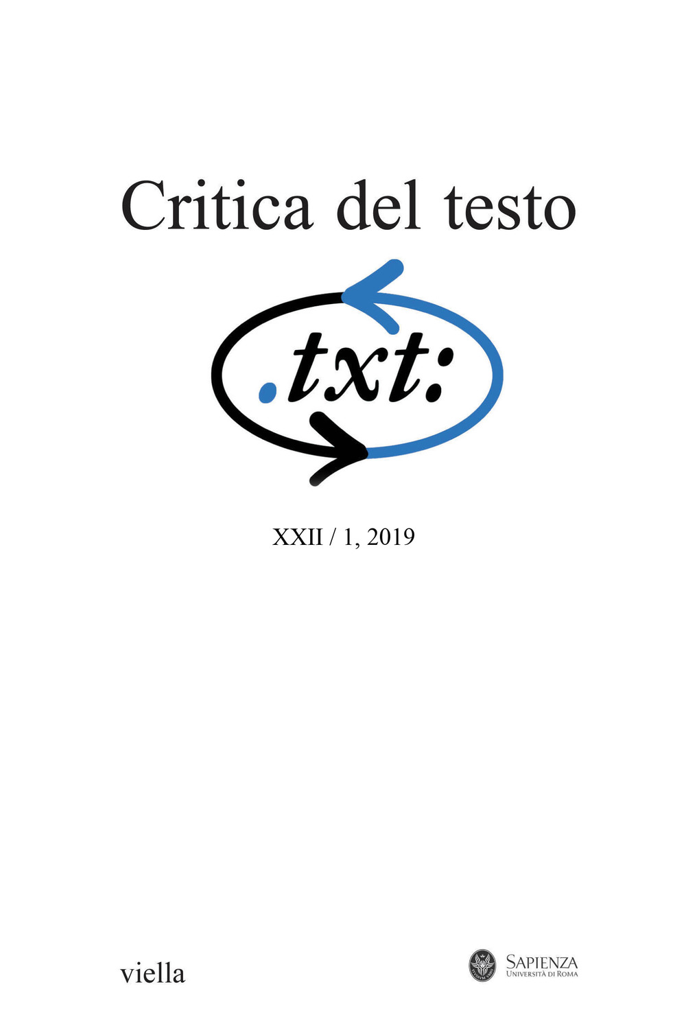 Critica del testo (2019). Vol. 22/1