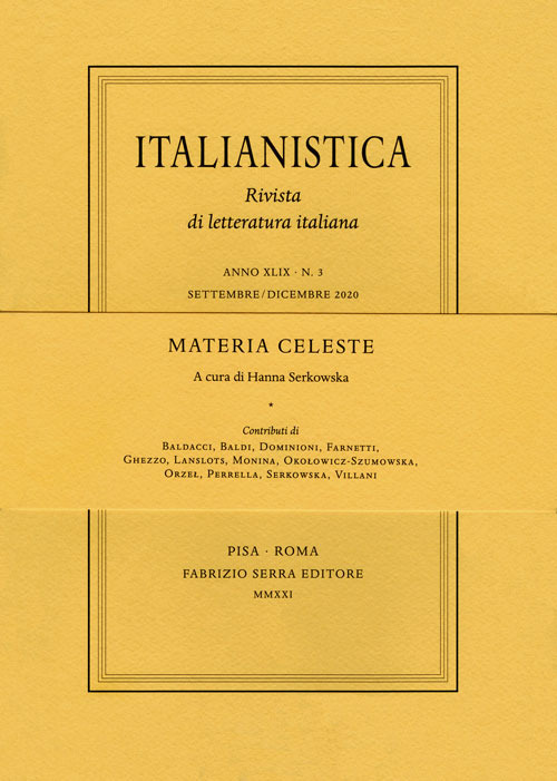 Italianistica. Rivista di letteratura italiana. Vol. 3: Materia celeste