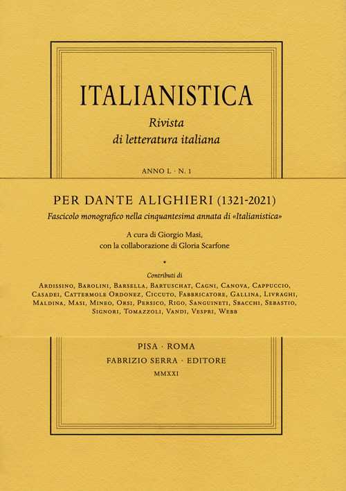 Per Dante Alighieri (1321-2021). Fascicolo monografico nella cinquantesima annata di «Italianistica»