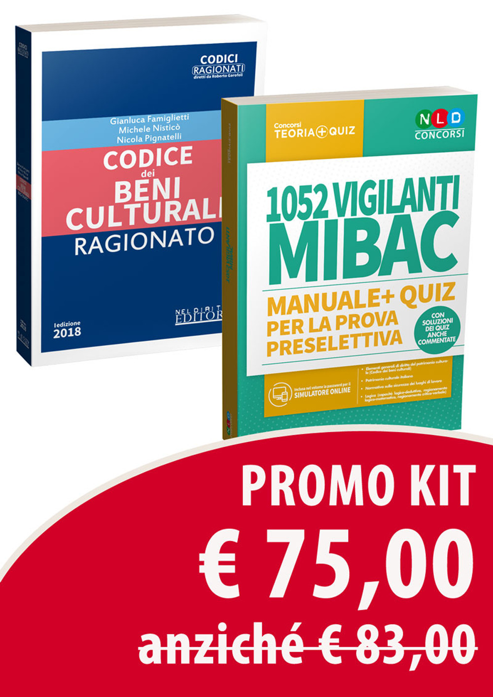 Kit: 1052 vigilanti MIBAC. Manuale e quiz per la prova preselettiva-Codice dei beni culturali ragionato. Con espansione online. Con software di simulazione