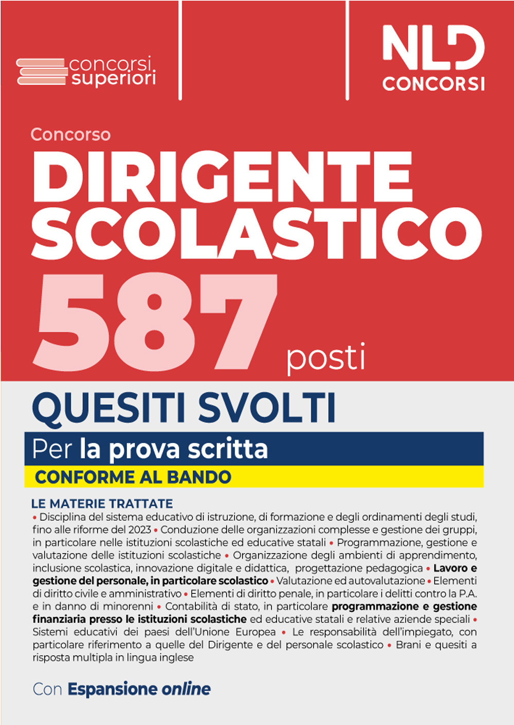 Concorso 587 posti dirigente scolastico. Quesiti svolti. Per la prova scritta