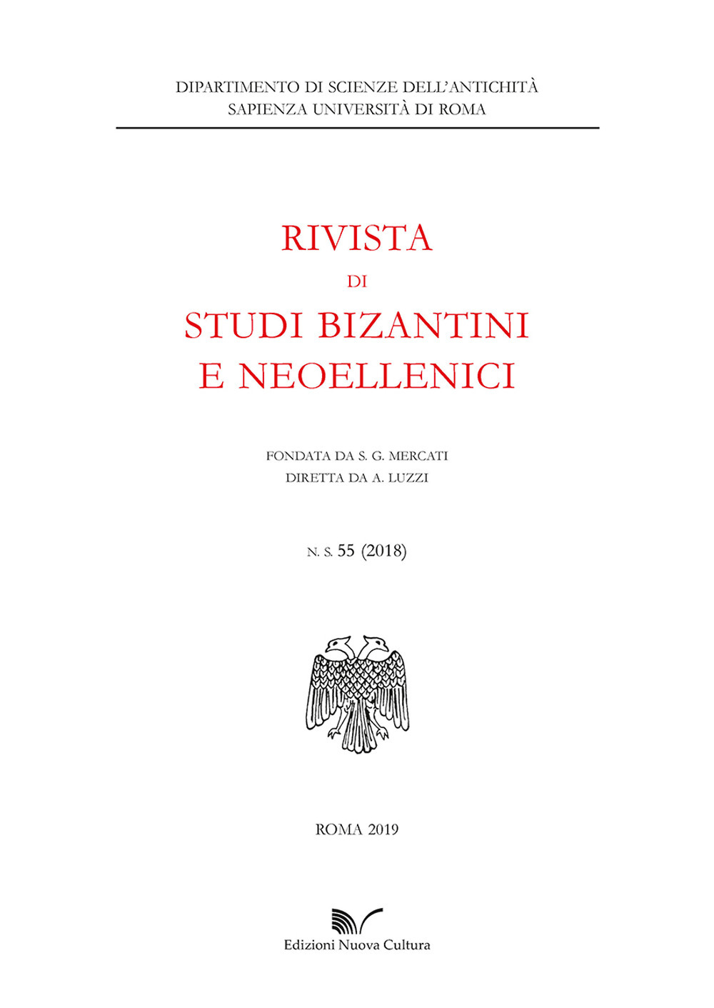 Rivista di studi bizantini e neoellenici (2018). Vol. 55