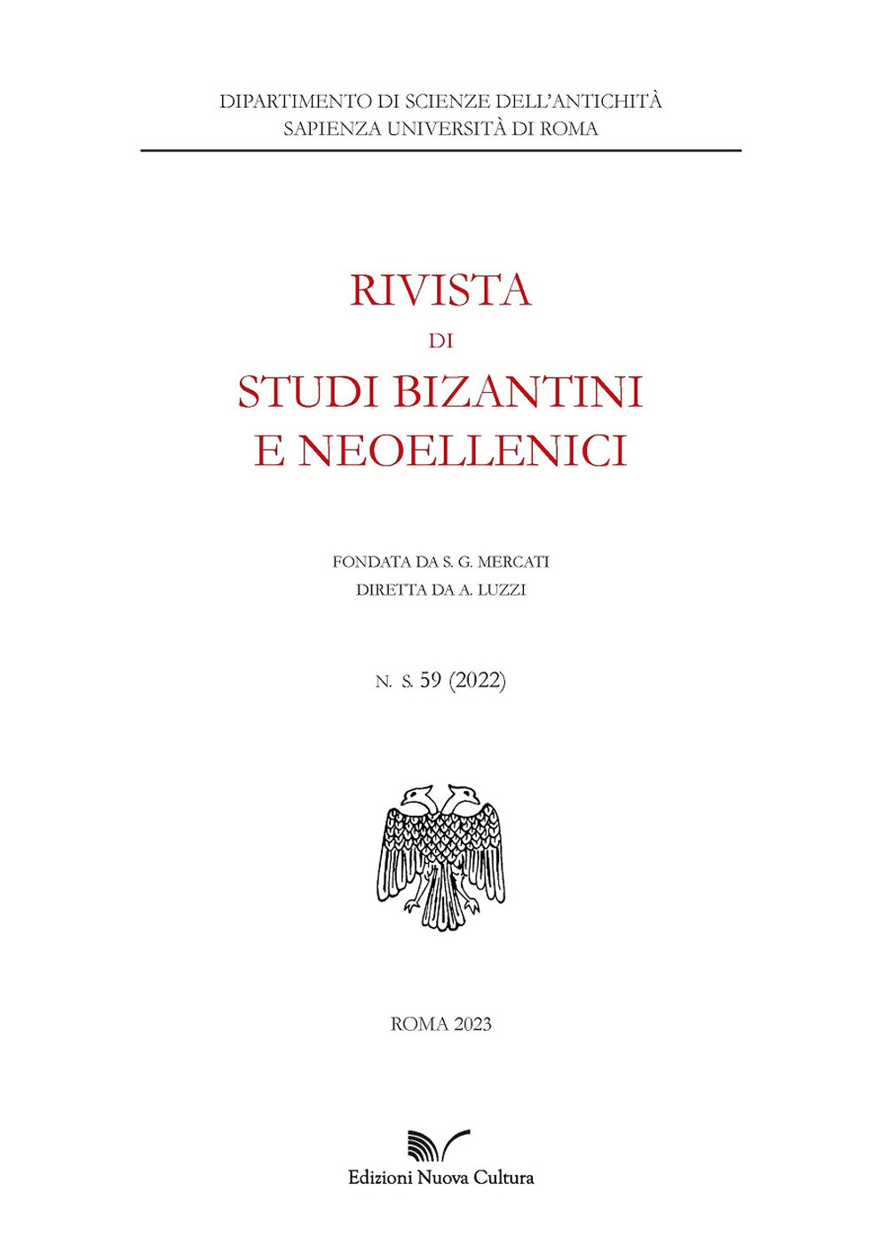 Rivista di studi bizantini e neoellenici (2022). Vol. 59