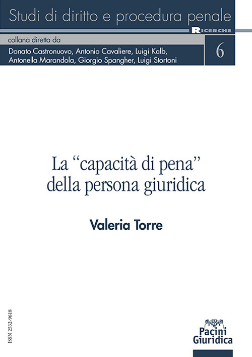 La «capacità di pena» della persona giuridica