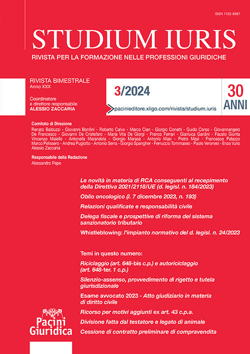 Studium iuris. Rivista per la formazione nelle professioni giuridiche (2024). Vol. 3