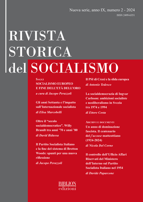 Rivista storica del socialismo (2024). Vol. 2