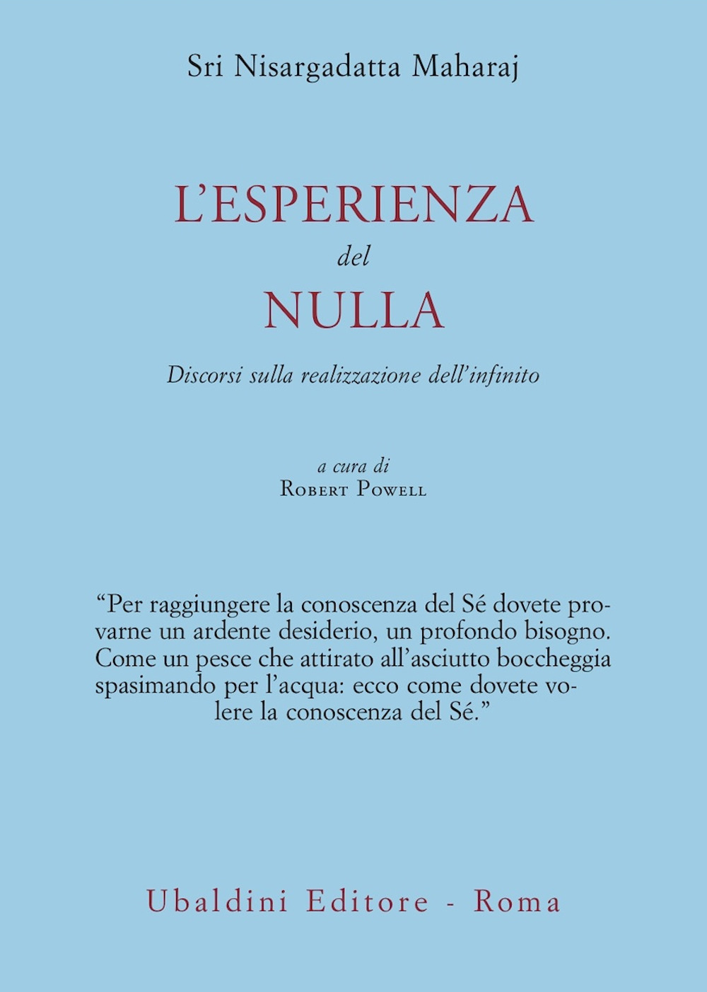 L'esperienza del nulla. Discorsi sulla realizzazione dell'infinito